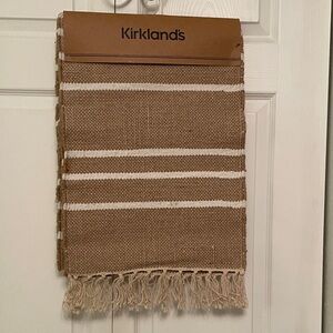 NWT $30 KIRKLAND’S Jute Woven Table Runner 14”x80” Natural Fibers